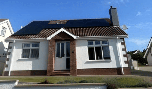 Solar panels on a domestic dwelling in Northern Ireland