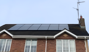 Solar Panel installation by First Class Solar on a detached house in Portadown, Northern Ireland.