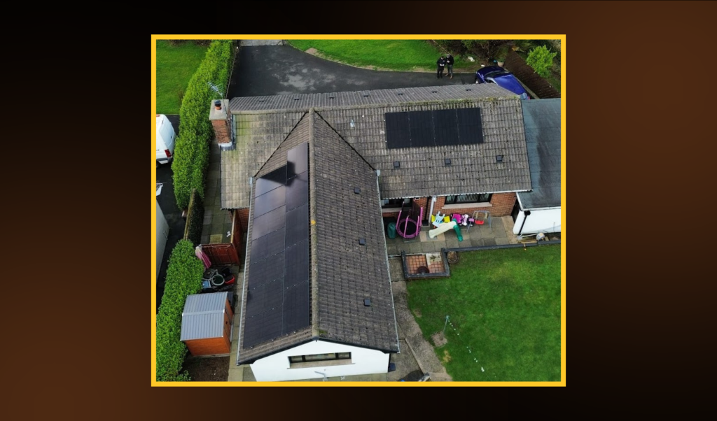 Solar Panels installed on a domestic home by First Class Solar in Carrickfergus, Northern Ireland.