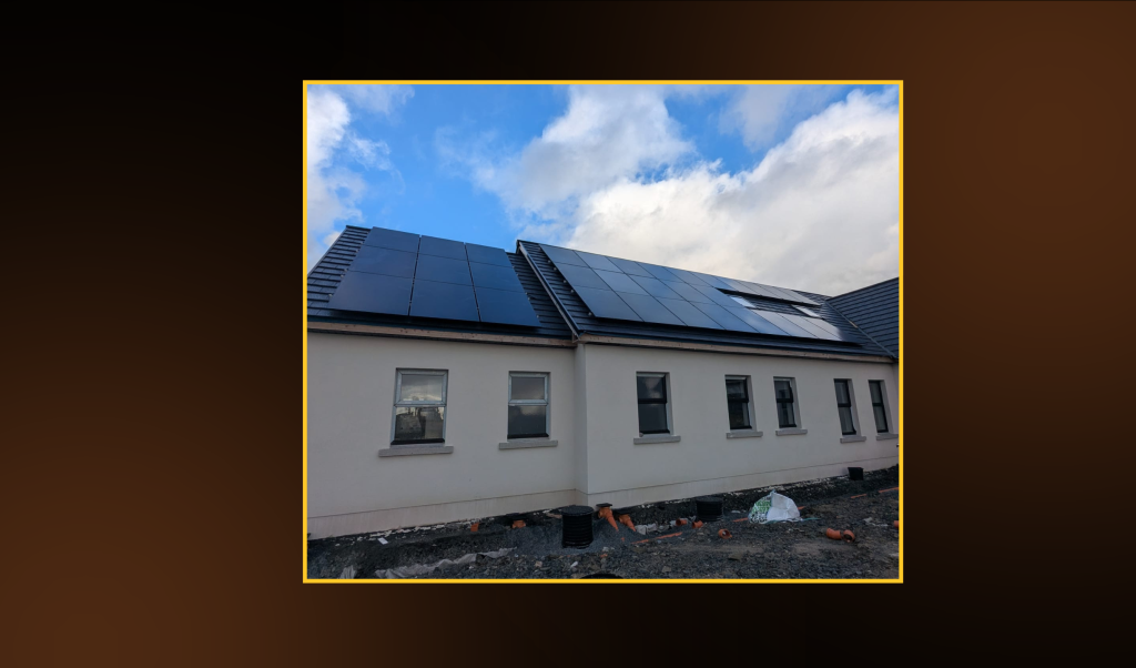 G99 residential solar PV system with 32 panels on a concrete tile roof installed by First Class Solar in Killeavy, Northern Ireland.